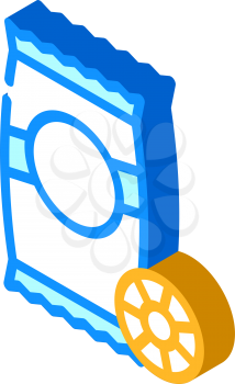 ruote pasta isometric icon vector. ruote pasta sign. isolated symbol illustration