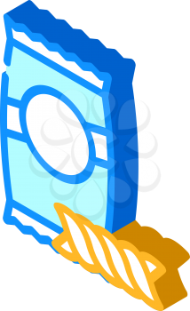torchietti pasta isometric icon vector. torchietti pasta sign. isolated symbol illustration
