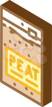 sachet bag peat isometric icon vector. sachet bag peat sign. isolated symbol illustration