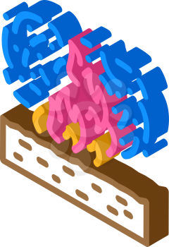 burning field peat isometric icon vector. burning field peat sign. isolated symbol illustration