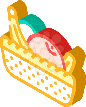 fruit basket in canteen isometric icon vector. fruit basket in canteen sign. isolated symbol illustration