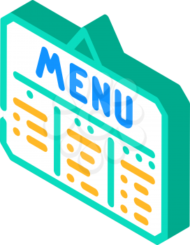 menu canteen isometric icon vector. menu canteen sign. isolated symbol illustration