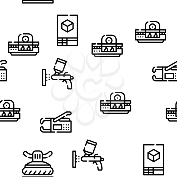 Metal Working Industry Vector Seamless Pattern Thin Line Illustration