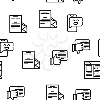 Client Review Feedback Vector Seamless Pattern Thin Line Illustration
