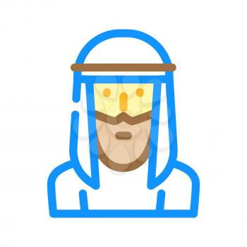 arab muslim guy color icon vector. arab muslim guy sign. isolated symbol illustration