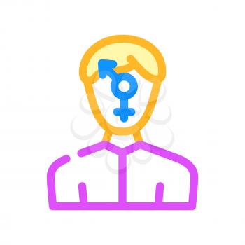 gender change man color icon vector. gender change man sign. isolated symbol illustration