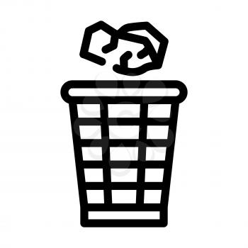 throwing rubbish line icon vector. throwing rubbish sign. isolated contour symbol black illustration