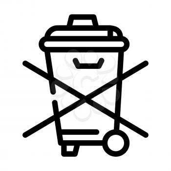 do not throw garbage bin line icon vector. do not throw garbage bin sign. isolated contour symbol black illustration