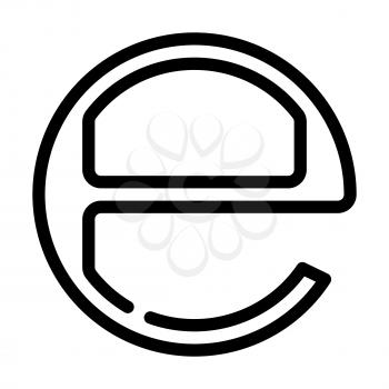 estimated e mark line icon vector. estimated e mark sign. isolated contour symbol black illustration