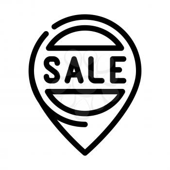 location sale line icon vector. location sale sign. isolated contour symbol black illustration