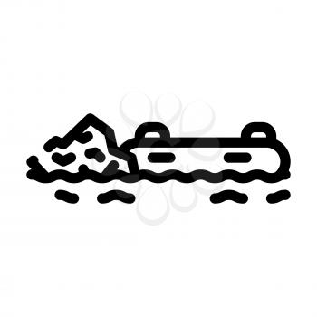 rafting water sport line icon vector. rafting water sport sign. isolated contour symbol black illustration