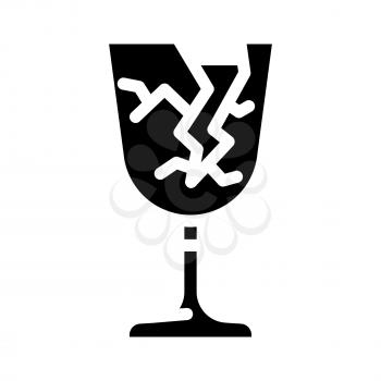 fragile mark glyph icon vector. fragile mark sign. isolated contour symbol black illustration