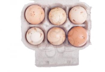 Royalty Free Photo of Six Eggs in a Carton