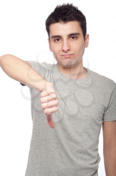 Royalty Free Photo of a Man Giving a Thumbs Down