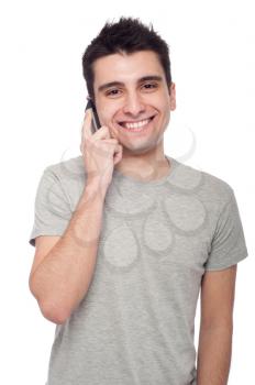 Royalty Free Photo of a Man Talking on a Cellphone