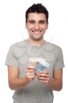 Royalty Free Photo of a Man Holding Money