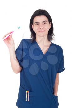 Royalty Free Clipart Image of a Female Dentist