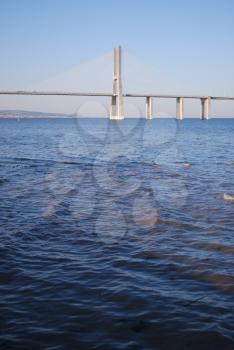 Royalty Free Photo of Vasco da Gama Bridge in Lisbon, Portugal