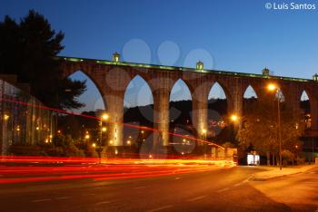 Royalty Free Photo of an Aqueduct in Lisbon, Portugal 