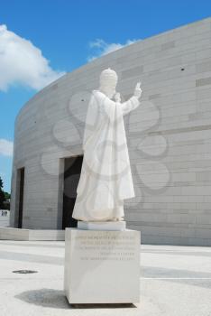 Royalty Free Photo of a Statue of the Pope in the Sanctuary of Fatima