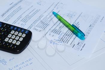 Royalty Free Photo of Training for a Mathematics Exam with a Graphics Calculator