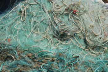 Royalty Free Photo of Fishing Nets in the Port of Cascais, Portugal