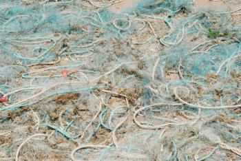 Royalty Free Photo of a Fishing Nets in the Port of Cascais, Portugal