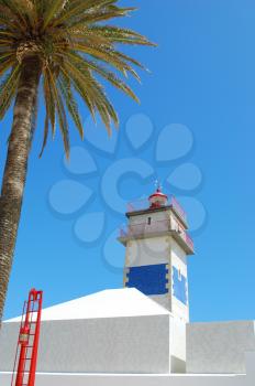 Royalty Free Photo of a Lighthouse in Cascais, Portugal 