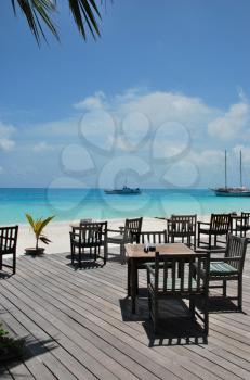 Royalty Free Photo of a Beach Bar in a Maldivian Island