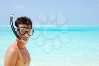 Royalty Free Photo of a Male Snorkeler