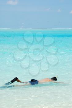 Royalty Free Photo of a Man Snorkeling