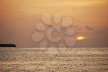 Royalty Free Photo of a Sunset from a Maldivian Island