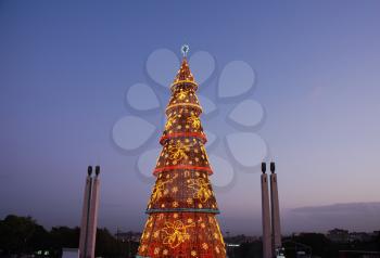 Royalty Free Photo of a Christmas Tree in Lisbon