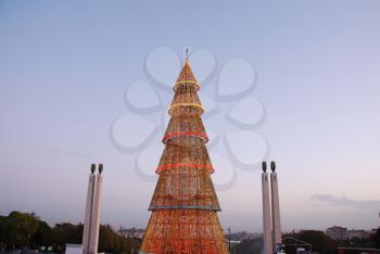 Royalty Free Photo of a Christmas Tree in Lisbon