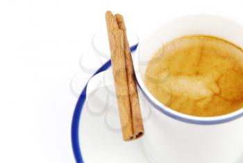 Royalty Free Photo of a Cup of Espresso and Cinnamon 