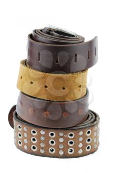 Royalty Free Photo of a Pile of Leather Belts