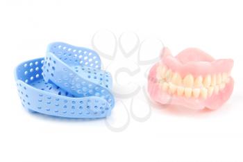 Royalty Free Photo of Dentures and Acrylic Trays