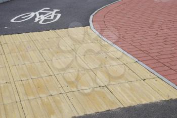 Royalty Free Photo of a Bicycle Lane on an Urban Road