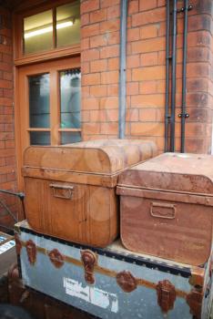 Royalty Free Photo of a Heap of Old Suitcases