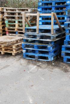 Royalty Free Photo of Colorful Wooden Pallets