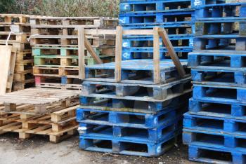 Royalty Free Photo of Colorful Wooden Pallets