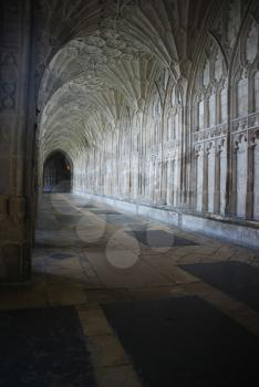 Royalty Free Photo of the Famous Cloister in Gloucester Cathedral, England 