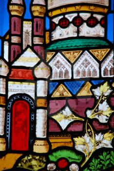 Royalty Free Photo of a Stained Glass Window in Gloucester Cathedral, England