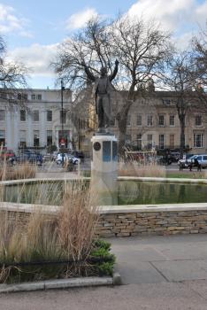 Royalty Free Photo of the Statue of Gustav Theodore Holst at Memorial Fountain in Cheltenham Imperial Gardens, England