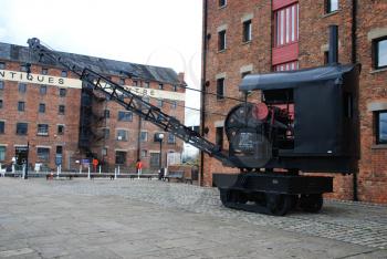 Royalty Free Photo of an Antique Railway Steam Crane on Gloucester Docks, England