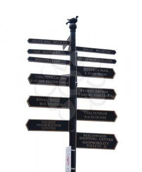 Royalty Free Photo of Directional Arrows Sign in Cheltenham, England