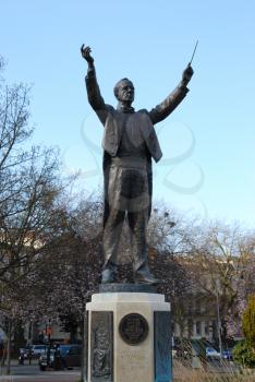 Royalty Free Photo of the Statue of Gustav Theodore Holst at Memorial Fountain in Cheltenham Imperial gardens, England