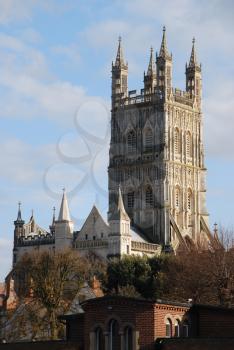 Royalty Free Photo of the Gloucester Cathedral With Sculptures, England