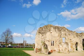 Royalty Free Photo of St Oswald's Priory Church Ruins in Gloucester, England