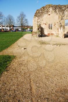 Royalty Free Photo of St Oswald's Priory Church Ruins in Gloucester, England